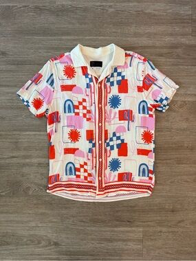 Original Use Men's Short Sleeve Print Shirt, Size Medium